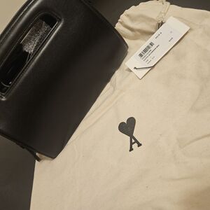 Ami Black Leather Handbag